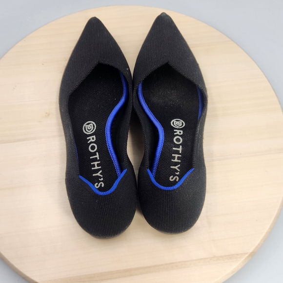 Rothy's Womens The Point Black Pointed Toe Ballet Flats sz W8.5 - Picture 10 of 13